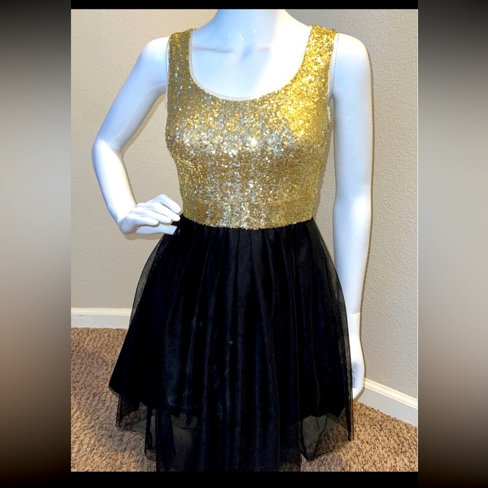 Black and gold dress